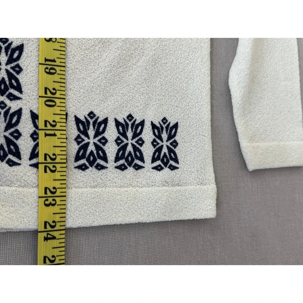 Vintage '60s Talbott Traveler Dacron‎ Cardigan Cream/Blue Small